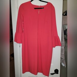 Calvin Klein Vibrant Pink Long Sleeve Dress